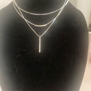 Nine West Silver Multi-Layer Necklace